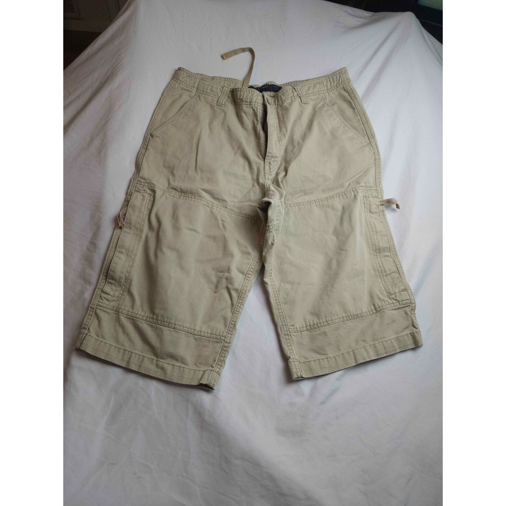 Express Cargo Shorts Mens 36 Beige Utilitarian Baggy Streetwear Y2K Normcore
